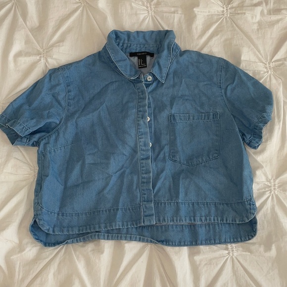 forever 21 denim top size s - Picture 1 of 1
